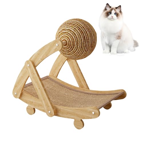 Nchdewui Katzen Kratzbrett, Sisal Kratzbrett, 2-In-1 Sisalbett Und Brett Zum Kratzen, Wiederverwendbares Kratzlounge Katzenbett, Katzen Sisal Stuhl Erhöhtes Mit Sisalball Für Kleine Katzen (A) von Nchdewui