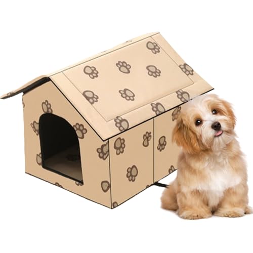 Nchdewui Katzenhaus für Draußen, Katzenhaus für Winterfest, Wasserdichtes Outdoor Hundehöhle, Faltbares Pet Outdoor House Tierheim für Kleine Katzen, Hund (L,b) von Nchdewui