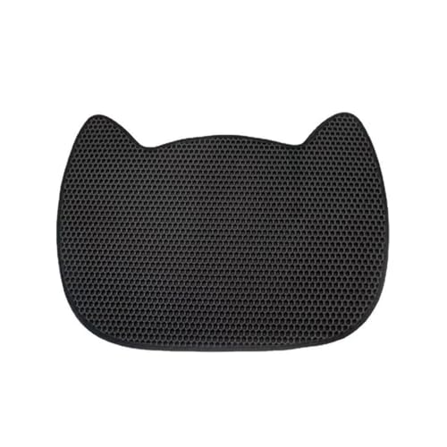 Nchdewui Katzenklo Matte, Katzenmatte 45x60 cm, Katzentoilette Matte, Waben Design, Katzen Zubehör, Katzenteppich, Matte Katzenklo Für Sauberkeit Mit Katzenstreu (Black) von Nchdewui