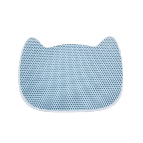 Nchdewui Katzenklo Matte, Katzenmatte 45x60 cm, Katzentoilette Matte, Waben Design, Katzen Zubehör, Katzenteppich, Matte Katzenklo Für Sauberkeit Mit Katzenstreu (Blue) von Nchdewui