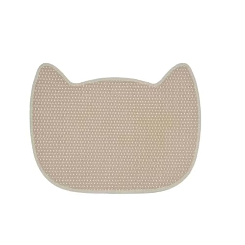 Nchdewui Katzenklo Matte, Katzenmatte 45x60 cm, Katzentoilette Matte, Waben Design, Katzen Zubehör, Katzenteppich, Matte Katzenklo Für Sauberkeit Mit Katzenstreu (beige) von Nchdewui