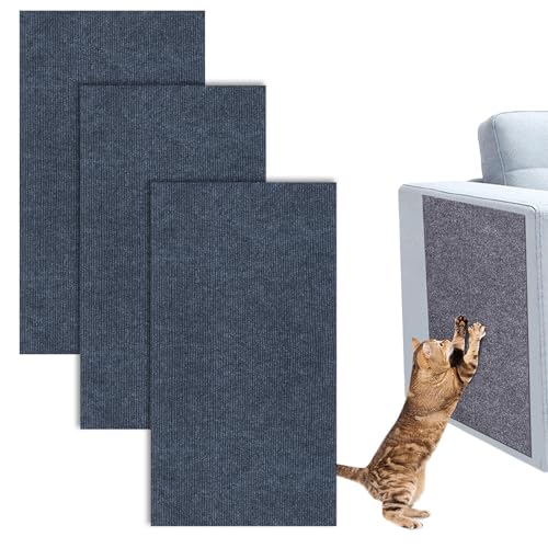 Nchdewui Kratzmatte Katze, Selbstklebend Kratzmatte Katze, Kratzschutz Sofa Katze, DIY Trimmbarer Teppich Matte Pad Katzenkratzbretter, 30 * 300cm(3 Pcs 30 * 100cm) (Dark gray) von Nchdewui