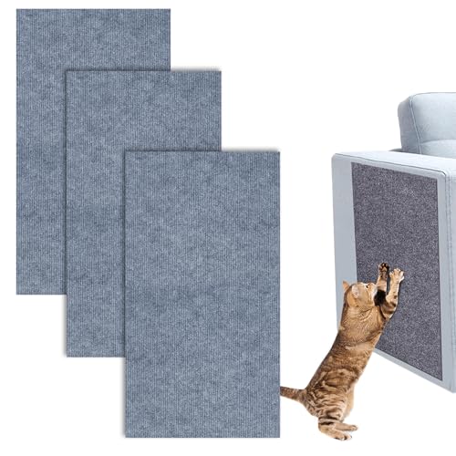 Nchdewui Kratzmatte Katze, Selbstklebend Kratzmatte Katze, Kratzschutz Sofa Katze, DIY Trimmbarer Teppich Matte Pad Katzenkratzbretter, 30 * 300cm(3 Pcs 30 * 100cm) (Light gray) von Nchdewui