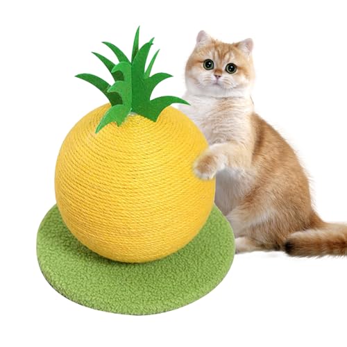 Nchdewui Kratzsäule für Katzen, Natürlichem Sisalseil Kratzbaum, Fruchtförmiger Katzenkratzbaum, Indoor Kratzstamm Klein Katzen, Geeignet für Kätzchen Und Junge Katzen (yellow) von Nchdewui