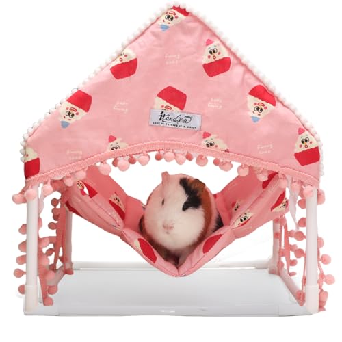 Nchdewui Meerschweinchen Hängematte, Hängematte Für Kleintiere, Hamster Haustier Nest, Hängebett Käfig Schlaf Nest Für Ratte Frettchen Chinchillas (pink) von Nchdewui