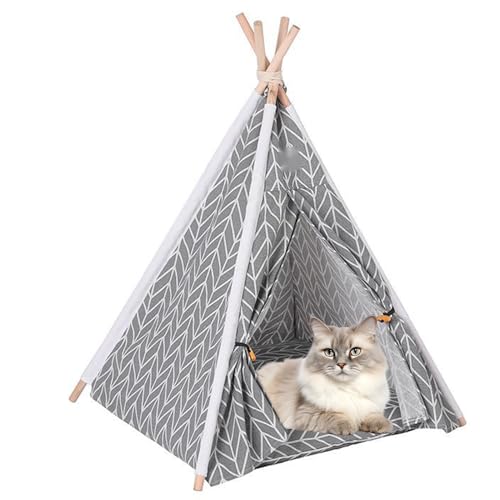 Nchdewui Tente Tipi Pour Animaux De Compagnie, Tipi Chien 50x50x60 cm, Niche D'intérieur Avec Coussin Doux, Animaux Jouer Tente, Intérieur Tente De Jeu Pour Chien De Compagnie (A) von Nchdewui