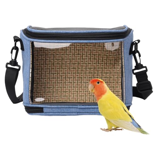 Nchdewui Tragbare Vogel-Reisetasche, Vogeltasche, leichte, transparente Haustier-Vogel- und Papageien-Tragetasche, atmungsaktives Design, geeignet für Heimvögel (Blue) von Nchdewui