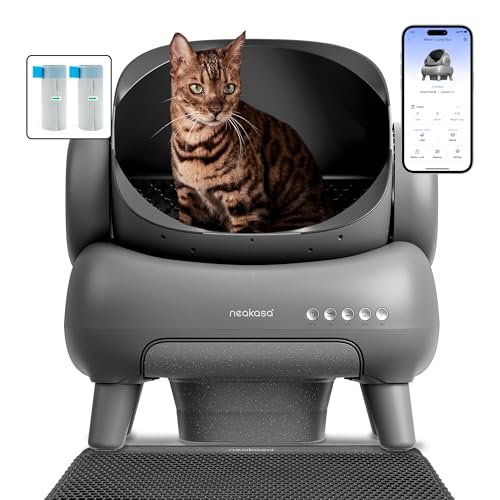 Neakasa M1 Oben offene Katzenklo selbstreinigend Katzentoilette XXL, Geruchsfreie, Hygienisch, App-Steuerung, Große Fassungsvermögen, mit Katzenstreu Matte, Cat Litter Box für mehrere Katzen von Neakasa