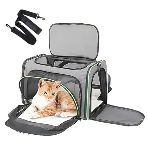 Neamou Haustiertransportboxen für Katzen, Hundereisetasche,Faltbare Tragetasche für Haustiere | Atmungsaktive Katzentaschen für Camping, Wandern, Radfahren, tragbare Haustiertransportbox für Auto, von Neamou