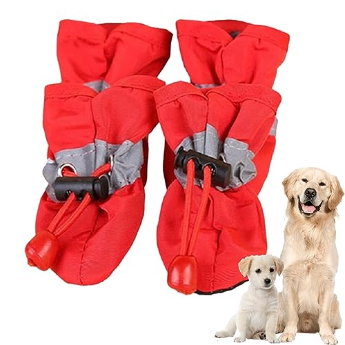 Neamou Hundeschuhe für kleine Hunde - 4 Stück Hunde-Regenstiefel, Hundeschuhe - Hunderegenstiefel mit verstellbarem Kordelzug, weicher, atmungsaktiver, Rutschfester Hundepfotenschutz für kleine, von Neamou