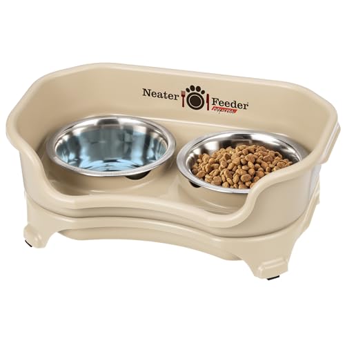 Neater Feeder Express – Erhöhte Hundenäpfe – Edelstahl-Futterstation für kleine Hunde (Kleiner Hund, Mandel) von Neater Feeder