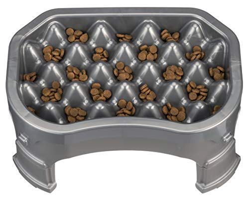 Neater Pet Brands Neater Fressnapf für Hunde, erhöht, langsamer Fressnapf – erhöhte und verstellbare Höhe – (6 Tassen, Gunmetal) von Neater Pet Brands