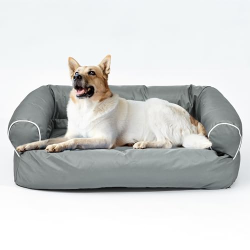 Neatki Orthopädisches, ultraweiches Plüsch-Hundebett für mittelgroße Hunde, Memory-Schaum-Couch, wasserabweisend, gemütliches Schlafsofa mit abnehmbarem, waschbarem Bezug und rutschfester Unterseite von Neatki