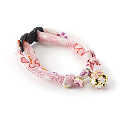 Necoichi Chirimen Sakura Cat Collar, Pink, 0.04 kg von Necoichi