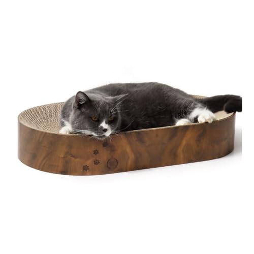 Necoichi Katzenkratznapf, Capsuke für Indoor-Katzen, Katzenkratzliege mit wendbarer Benutzerfreundlichkeit und zusätzlichem Komfort für Lounge, Pappbett, Couch (XL, Dunkelkirsche) von Necoichi