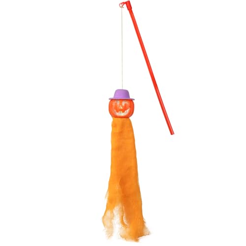 Needzo Halloween Leuchtende Katze Spielzeug Jack o Lantern Geist an einer Schnur Festliches Haustier Zubehör 50,8 cm von Needzo