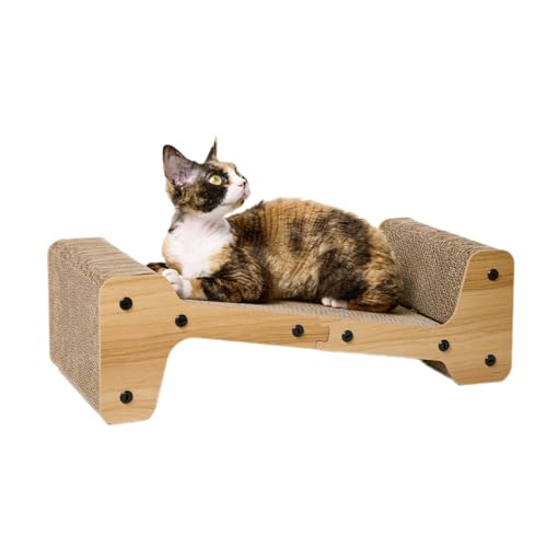 Nekosan Katzenkratzer Kartonbett, doppelseitiges Katzenkratz-Loungebett, Katzenkratzsofa für Indoor-Katzen, Katzen-Couch-Bett - Kratzbrett von Nekosan