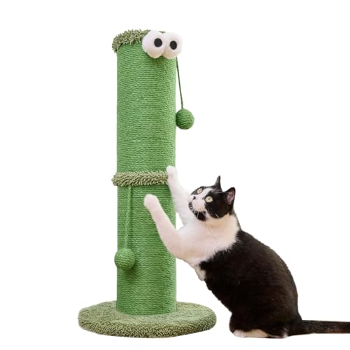 Nekosan Kratzbaum für Katzen, 86,4 cm hoch, für den Innenbereich, mit 14 cm Sisalumwickeltem Pfosten, hängendes Ballspielzeug, ideal für große Katzen und Kätzchen, möbelfreundlich, lebendiges Grün von Nekosan