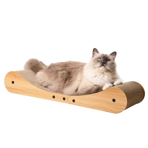 Nekosan Kratzbrett Katzen, 70CM groß Katzenkratzbett, Katzen Kratzmöbel Lounge für Katzen, Kratzpappe, Groß von Nekosan