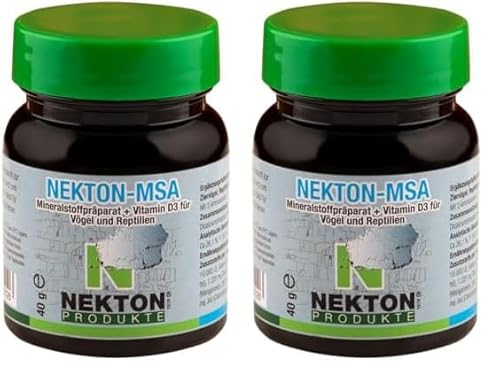 NEKTON-MSA | Hochwirksames Mineralstoffpräparat für Ziervögel, Reptilien und Amphibien | Made in Germany (40g) (Packung mit 2) von Nekton