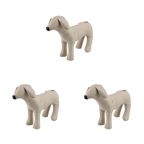 Nemeae 3 x Hundepuppen aus Leder, Modell für Hunde, stehend, Schaufensterpuppe, für Haustiere, Weiß, M von Nemeae