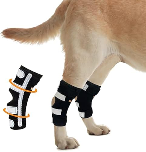 Hosenträger für Hunde mit Rückbeinen, sehr stützend, mit Doppelfedereinsätzen aus Metall zur Stabilisierung der Hinterbeine, hilft Hunde bei Verletzungen, Verstauchungen, Arthritis, ACL (XS Paar), S von NeoAlly