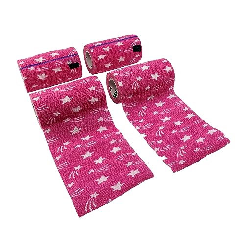 Syrflex Selbsthaftende Bandage, 10,2 cm, Hot Pink Star, 4 Stück von Neogen