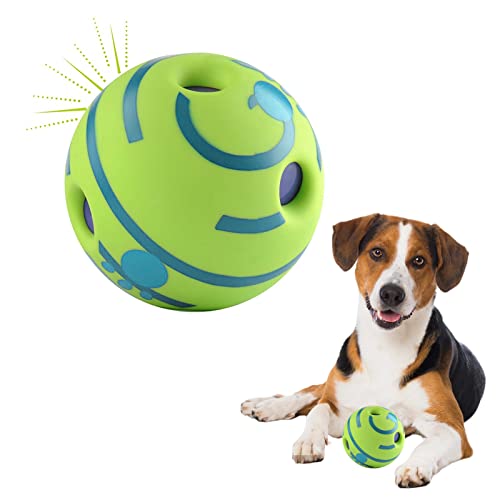 Neowoo 14 cm Wobble Wag Giggle Ball Silikon Springen Interaktives Hundespielzeug Welpen Kauen Lustige Geräusche Hundespielball Training Sport Haustierspielzeug von Neowoo