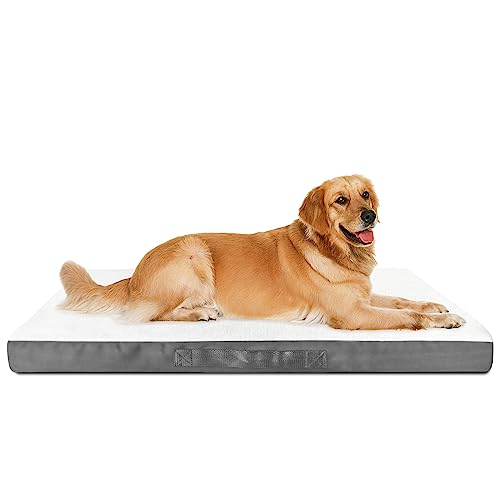 Nepfaivy Orthopädisches Hundebett Grosse Hunde - Hundebett Flauschig mit Eiförmigem Hunde Matratze, 105x70x7.6cm Hundekissen Hundematte Waschbar für Mittlere bis Große Hunde von Nepfaivy