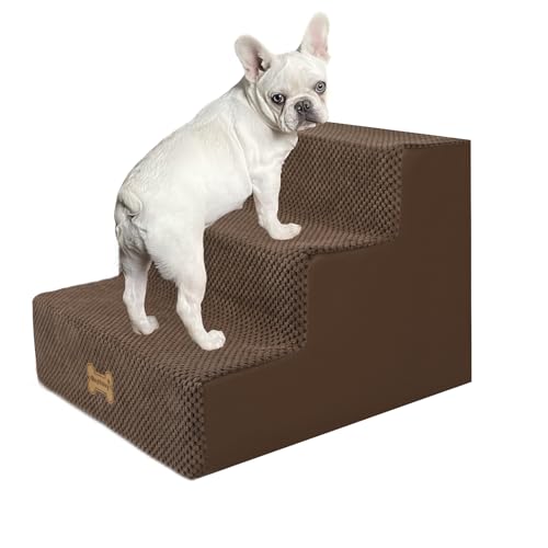 Nepfaivy Hundetreppe für Kleine Hunde 3-Stufig, Hundetreppe Hunderampe für Bett und Sofa aus Hochdichtem Schwamm, Haustiertreppe mit Abnehmbarem, Waschbarem Bezug und Rutschfestem Boden, 45x40x34cm Nepfaivy Hundetreppe für Kleine Hunde 3-Stufig, Hundetreppe Hunderampe für Bett und Sofa aus Hochdichtem Schwamm, Haustiertreppe mit Abnehmbarem, Waschbarem Bezug und Rutschfestem Boden, 45x40x34cm von Nepfaivy