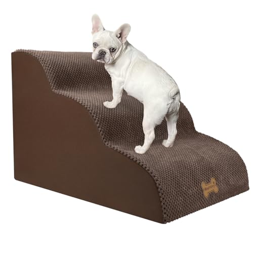 Nepfaivy Hundetreppe für Kleine Hunde 3-Stufig, Haustiertreppe für Bett und Sofa aus Hochdichtem Schwamm, Hunde Treppe Hunderampe mit Abnehmbarem, Waschbarem Bezug und Rutschfestem Boden, 60x40x40cm Nepfaivy Hundetreppe für Kleine Hunde 3-Stufig, Haustiertreppe für Bett und Sofa aus Hochdichtem Schwamm, Hunde Treppe Hunderampe mit Abnehmbarem, Waschbarem Bezug und Rutschfestem Boden, 60x40x40cm von Nepfaivy