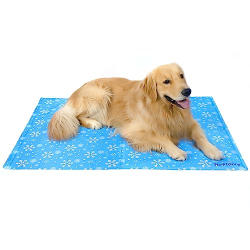 Nepfaivy Kühlmatte Hund und Katze Groß - Kühldecke Hund Selbstkühlend mit Ungiftiges Gel, Hundekühlmatte Katzen Kaltgelpad für große Haustiere oder Mensch, 120x80cm von Nepfaivy