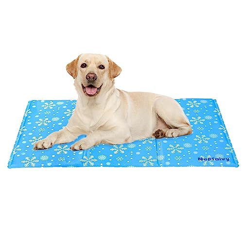 Nepfaivy Kühlmatte Hund und Katze Groß - Kühldecke Hund Selbstkühlend mit Ungiftiges Gel, Hundekühlmatte Katzen Kaltgelpad für große Haustiere oder Mensch, 90x50cm von Nepfaivy