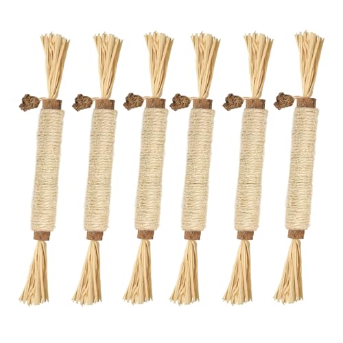 Nepfaivy Silvervine Katzenspielzeug für Indoor-Katzen, Kauspielzeug, 6 Stück, Katzenminze-Spielzeug zur Zahnreinigung, natürliche Zahnkatzenminze-Sticks für Kätzchen von Nepfaivy