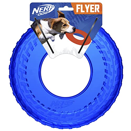 Nerf Dog Tire Flyer Tire Flyer, 25,4 cm, durchscheinend, Blau von NERF