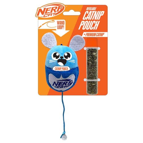 Nerf Cat Plüschmaus mit Katzenminze-Beutel und Glocke, 8,9 cm, Blau von Nerf Dog