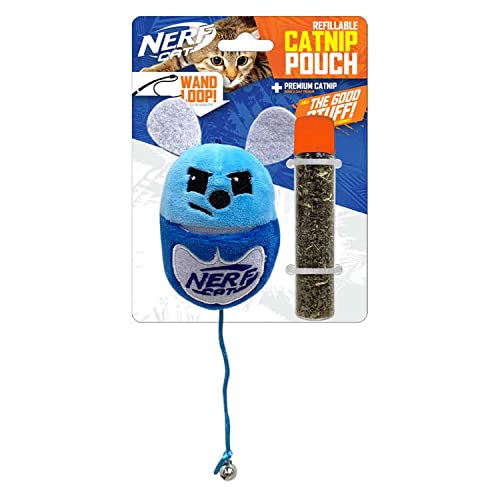 Nerf Cat Plüschmaus mit Katzenminze-Beutel und Glocke, 8,9 cm, Blau von Nerf Dog