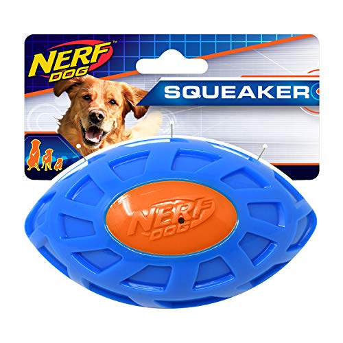 Nerf Dog 12,7 cm TPR EXO Quietsch-Fußball, Blau/Orange von Nerf Dog