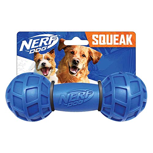 Nerf Dog 17,8 cm TPR EXO Quietschhantel – Blau/Orange von Nerf Dog