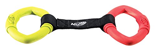 Nerf Dog Hundespielzeug 2 Ring Strap Tug, 2 Ring Ziehspielzeug für Hunde, mehrfarbig von Nerf Dog