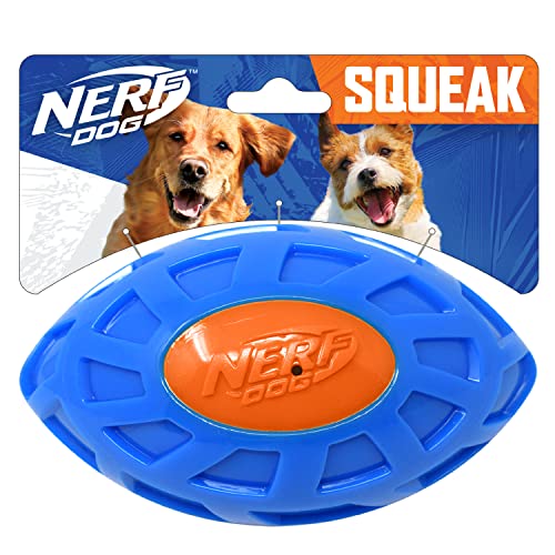 Nerf Dog Quietsch-Fußball, TPR EXO, 15,2 cm, Blau/Orange von Nerf Dog