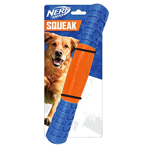 Nerf Dog Hundespielzeug Exo Quietschstab, TPR, 29,2 cm, Blau/Orange von Nerf Dog