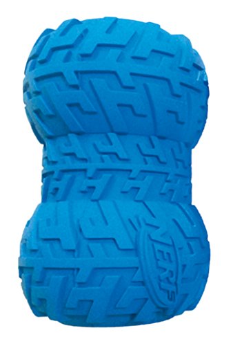 Nerf Dog Hundespielzeug Tire Snackfeeder, Snackfeeder auf Gummi mit Reifenprofil, farblich sortierte Lieferung blau oder rot, 10cm von Nerf Dog