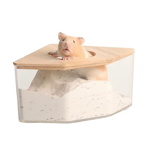 Neroyaner Hamster Sandbadbehälter 5.91x5,91 x 3,15 Zoll Hamster Toilettenkisten Kleines Bad für syrische Rennmäuse Zwerg Meerschweinchen Ratten Mäuse von Neroyaner