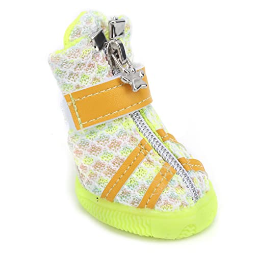 4 Stück Hundeschuhe für kleine, mittelgroße und große Hunde, atmungsaktiver, mittelgroßer Hundestiefel-Schutz, Outdoor-Hundestiefel, atmungsaktive, elastische Hundestiefel für (Colorful Green) von NestNiche