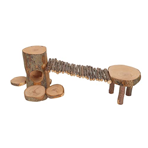 Hamster-Spielplattform aus Holz mit Leiter, Stehplattform für Kleintiere, OriginalWood-Hamsterplattform, Meerschweinchen-Sitzstangen-Spielplatzspielzeug für Eichhörnchen, von NestNiche
