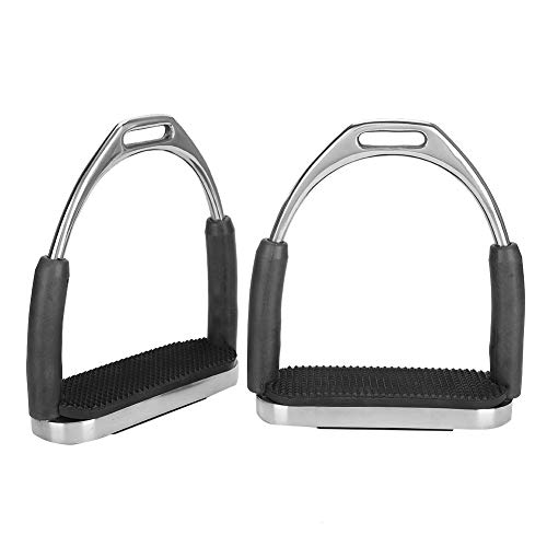 NestNiche Stainless Steel English Saddle Stirrups, Stirrups for Saddle with Tack Overshoe Design, Overshoe Safety Horse Stirrup with Rubber Anti-Slip Foot Mat for Knee Ankle Stress Pain Reli von NestNiche