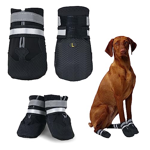 NeuWee Hundeschuhe Pfotenschutz (Schwarz, L) von NeuWee