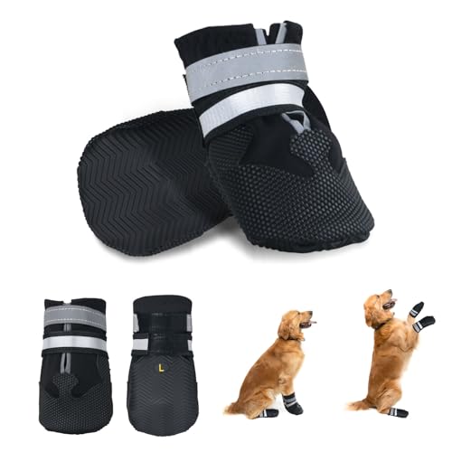 NeuWee Hundeschuhe Pfotenschutz (Schwarz, XL) von NeuWee