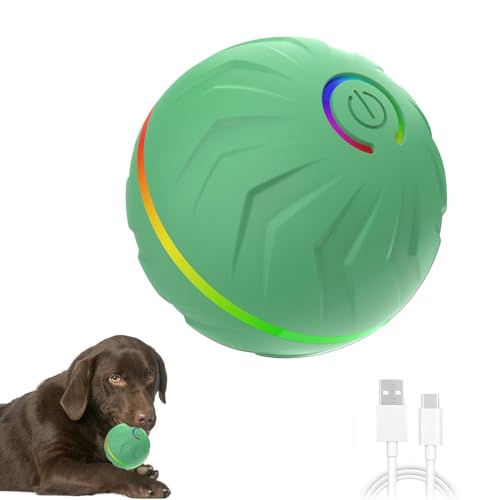 Interaktiver Hundespielzeugball – automatischer Hüpfball, aktiver Rollball für Hunde | USB wiederaufladbarer Hundeballwerfer, Hundeernährungsspielzeug, Haustierspielzeugball, Haustierbedarf für kleine von NevPuose